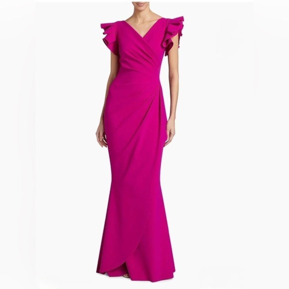 Chiara Boni La Petite Robe Beaurisse Ruffle Gown Size 8